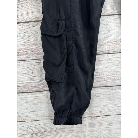 Johnny Was Cupra Rayon Cargo Jogger Pants Womens Small Black Elastic Drawstring - Picture 3 of 10